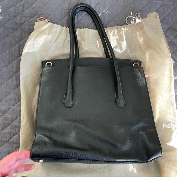 Coccinelle Black Leather Office Bag with laptop compartment - Picture 4 of 17